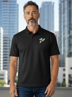 Vtg 7up Soda Men's Size Large Employee Polo Work Shirt